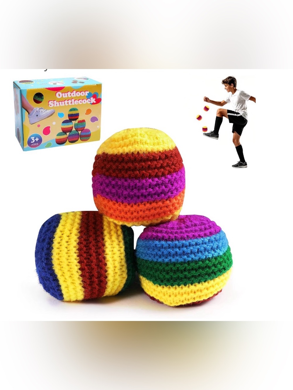 Outdoor Knit Hacky Sack Balls - 3pk Multicolor